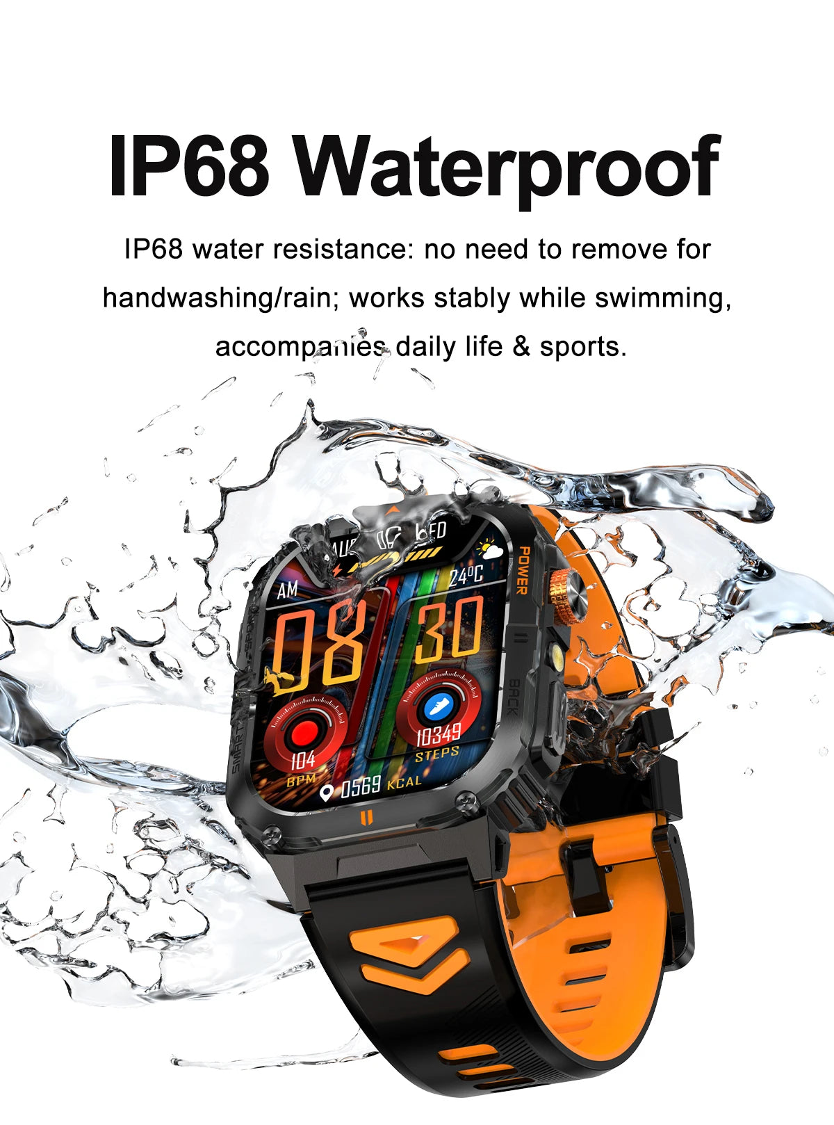 2026 New Smart Watch 2.00inch HD Display Bluetooth Call LED Flashlight Multiple Sports Modes Pedometer Men's Sports Smartwatch