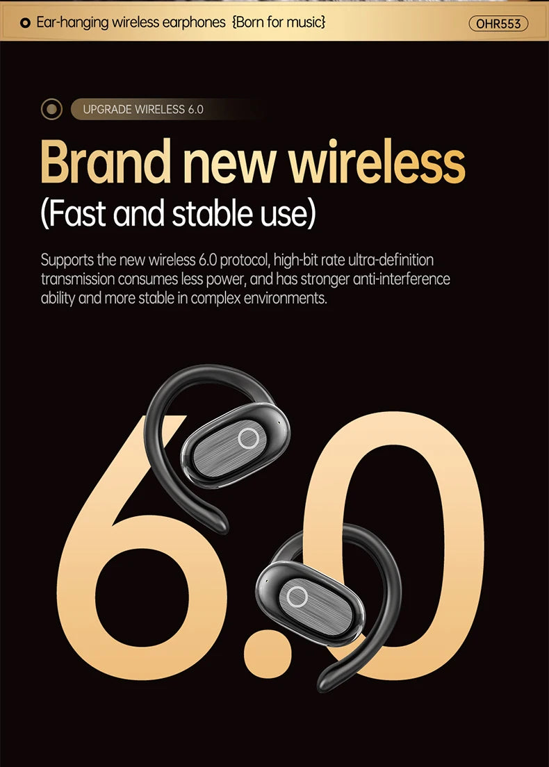 [Official Acer Product] Ohr553 Wireless Bluetooth Earphones with Earhook Design, Ows Design, Hd Calls, Comfortable Wear, Suitable for Sports and Running, Compatible with Mobile Phones, Tablets, and Laptops