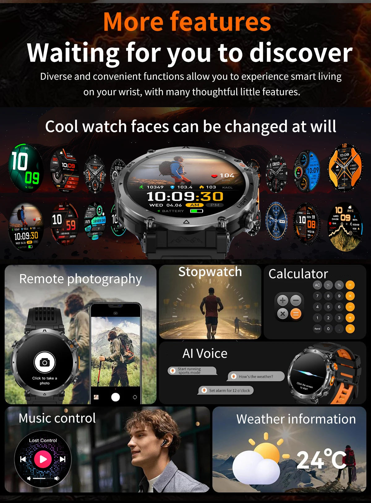2026 New Military GPS Sports Smart Watch Men Compass 3ATM Waterproof Swim Fitness Tracker AMOLED HD SmartWatches 850Mah Battery