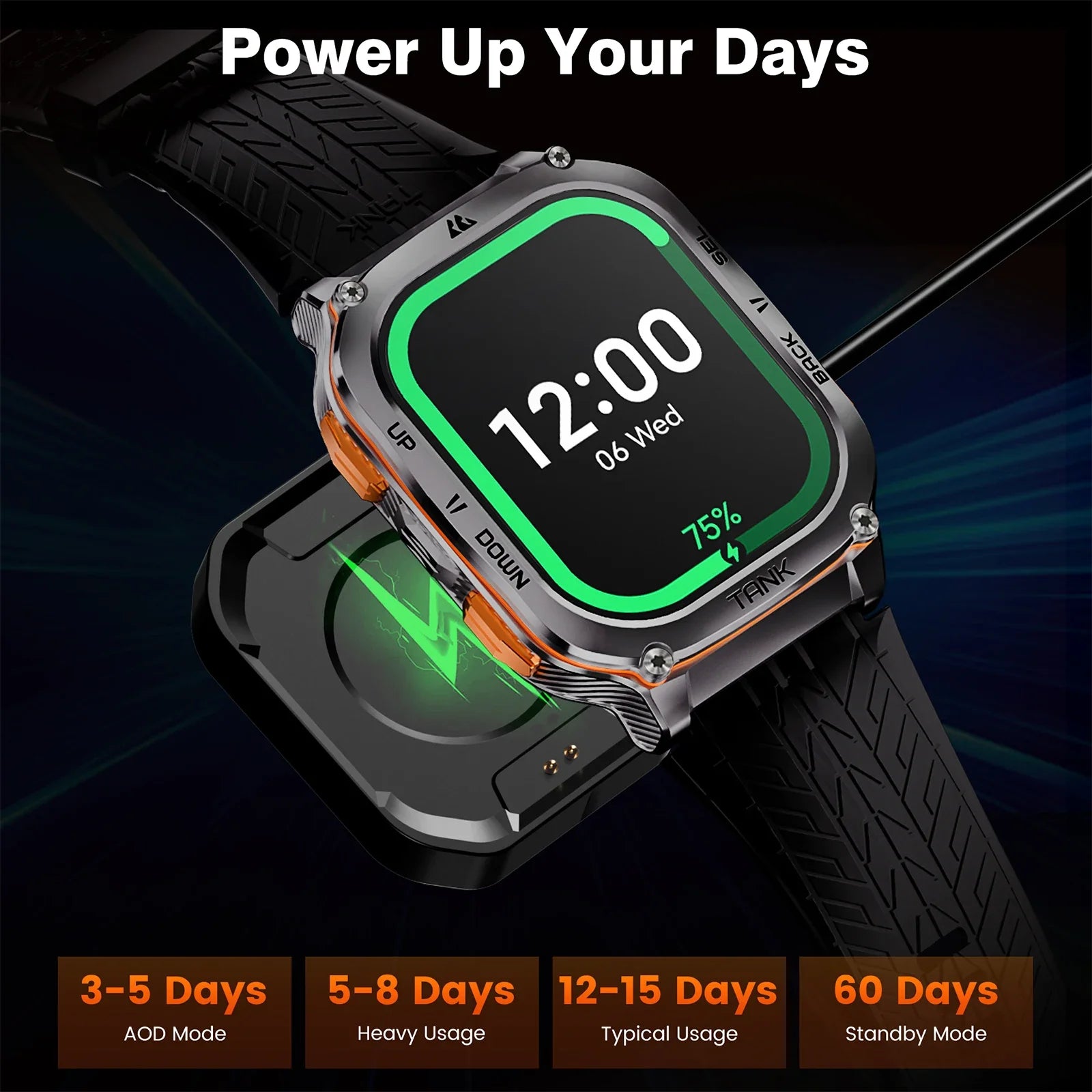 2025 KOSPET TANK M3 Ultra GPS Smart Watch for Men Stainless Steel 50M IP69K Waterproof 24/7 Health Monitor for Android iOS