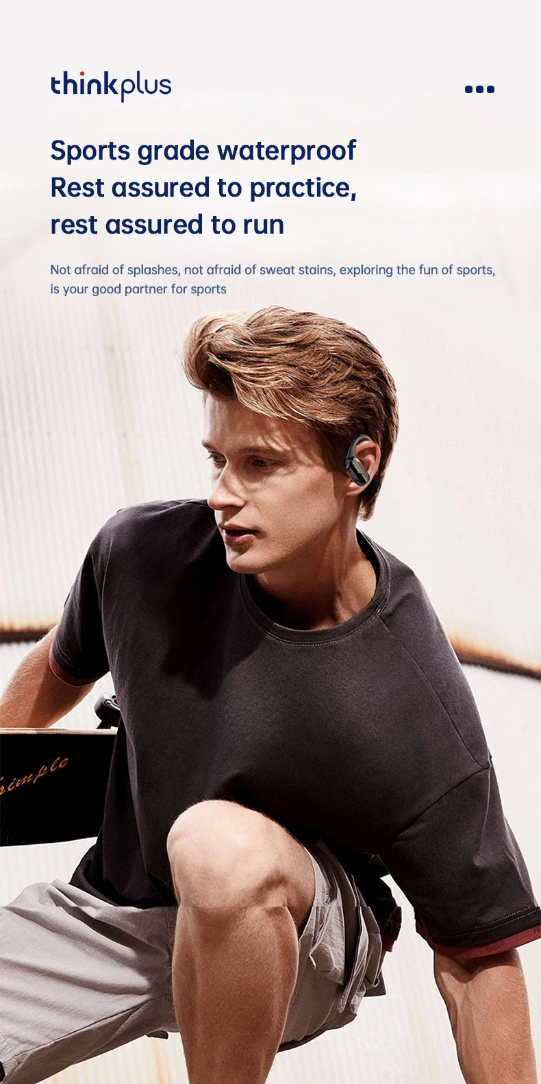 Original Lenovo XT80 Earhooks Sports Bluetooth Wireless Headsets with Mic,LED Power Display,ENC,Hifi Stereo Sound Gaming Headset