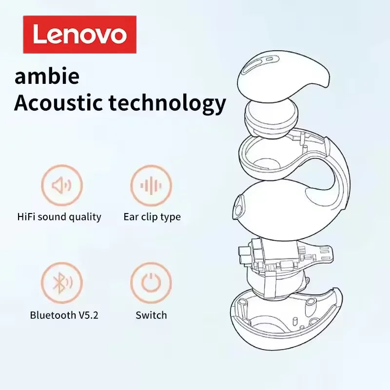 Lenovo T75 Original Bluetooth 5.3 Wireless Headphones Bone Conduction Sports Earphones HiFi Sound Quality For Phone Android