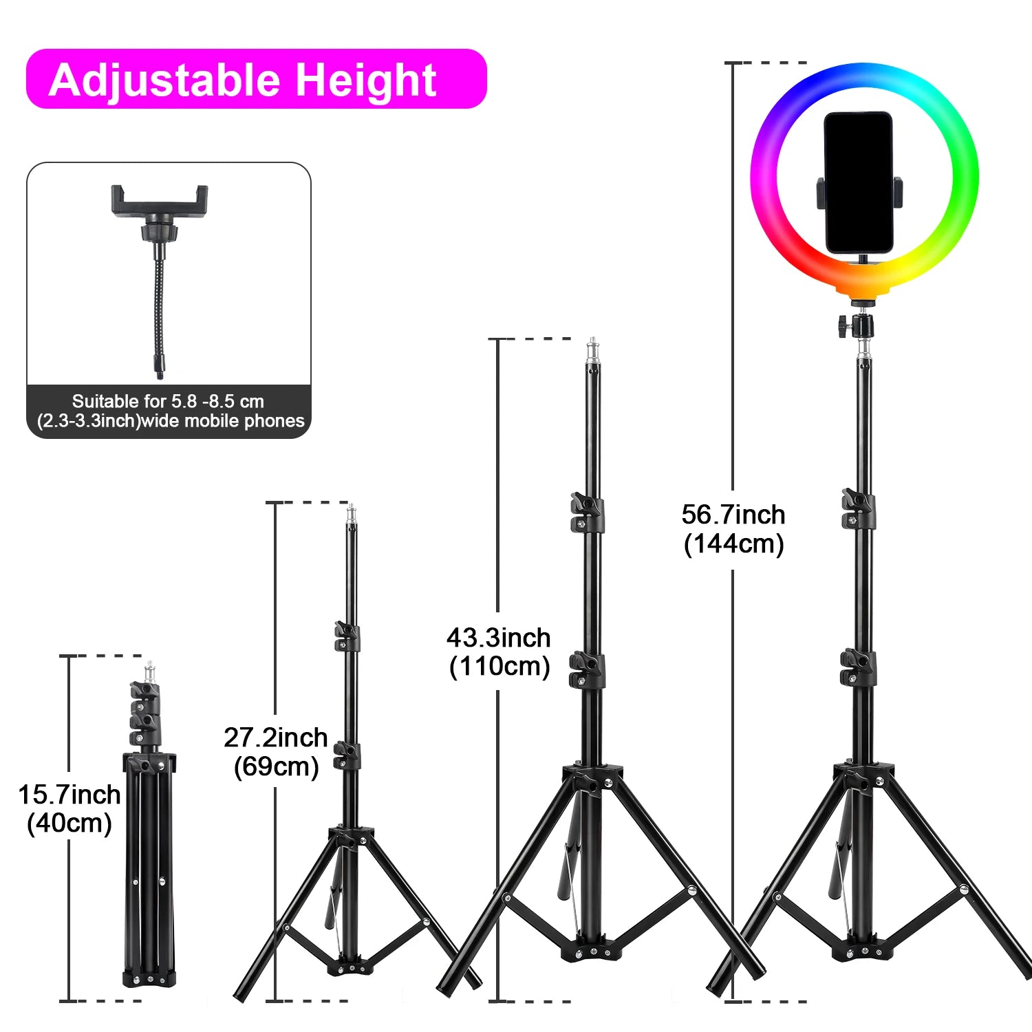 UEGOGO 12" LED Selfie Ring Light Kit