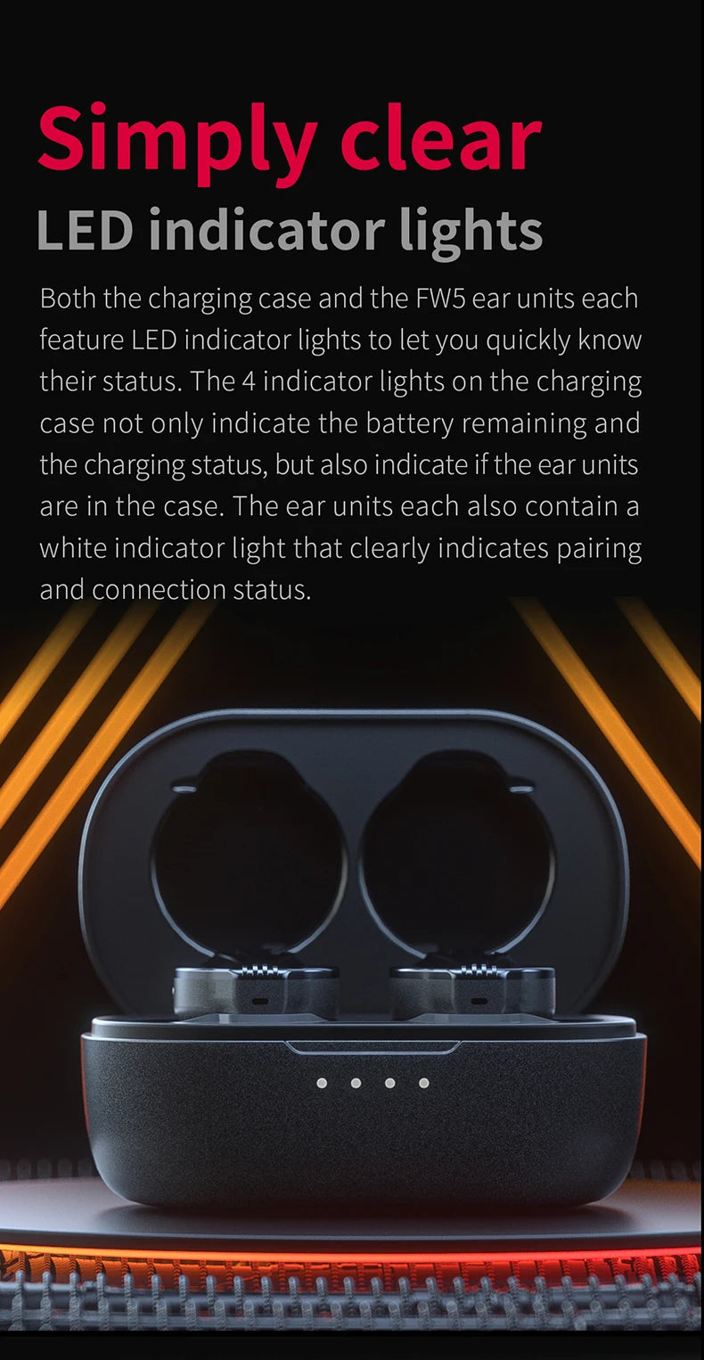 FiiO FW5 TWSWireless Bluetooth LHDC/aptX adaptive Earphones Sport Stereo HiFi Music Earbuds 10mm Dynamic Driver Earphone