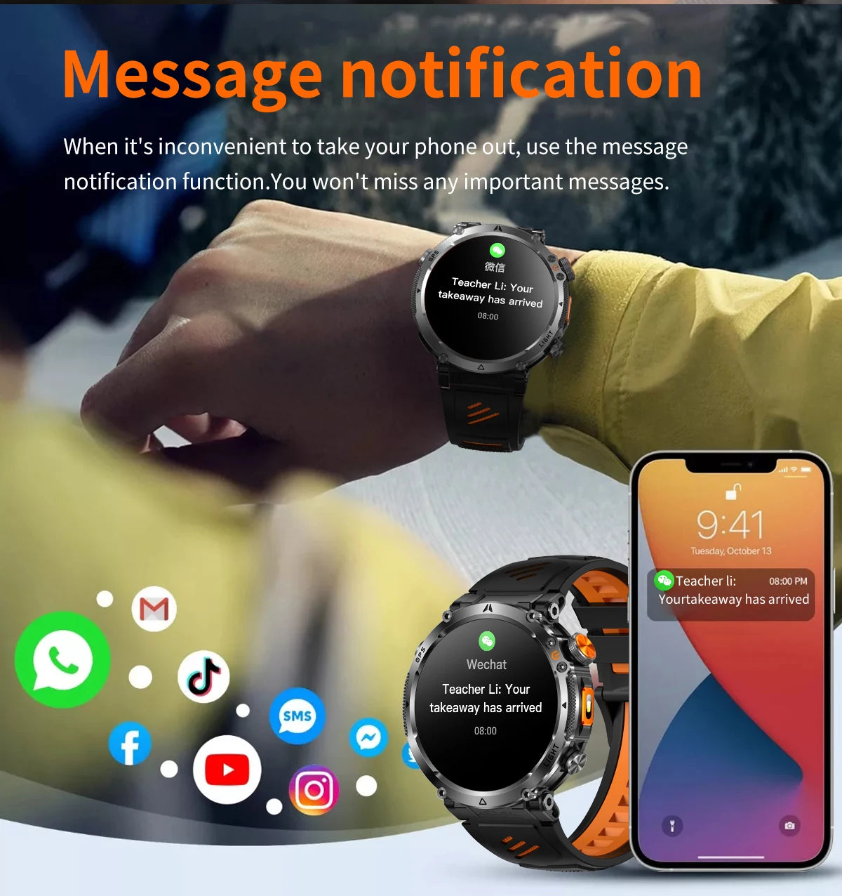 2026 New Military GPS Sports Smart Watch Men Compass 3ATM Waterproof Swim Fitness Tracker AMOLED HD SmartWatches 850Mah Battery