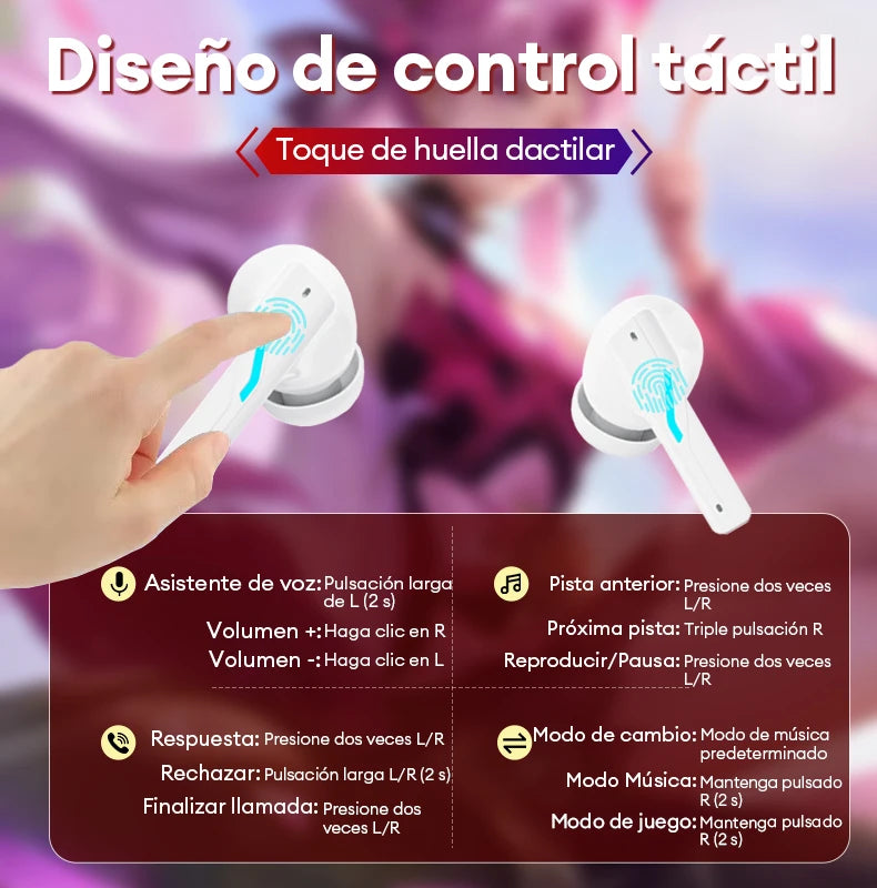 Lenovo Gaming Headset Bluetooth 6.0 Wireless Earphones Low Latency Noise Reduction Esports Headphone Waterproof 24H Battery Life
