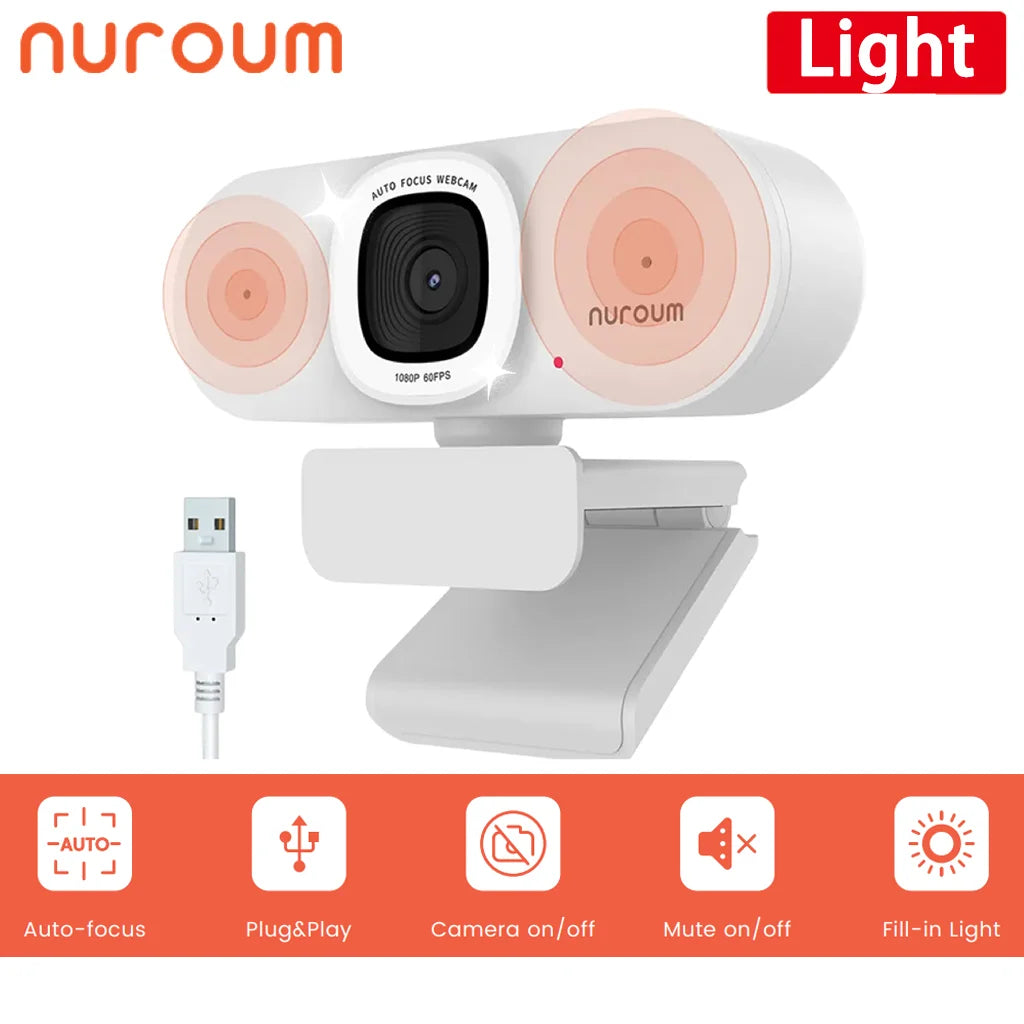 NUROUM 1080P USB Webcam with Auto Focus