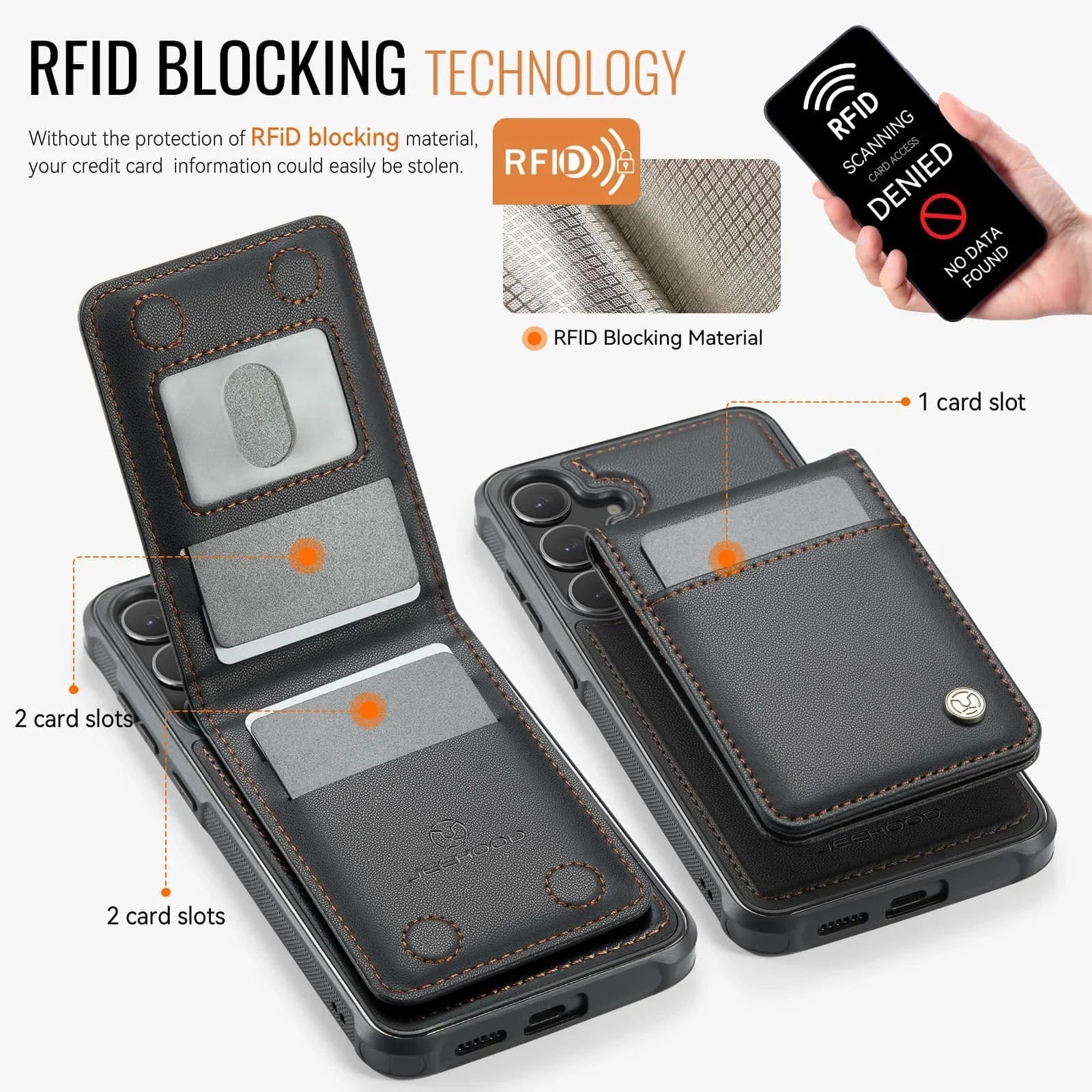 WeFor Magnetic Leather Wallet Case for Samsung Galaxy S24–S25