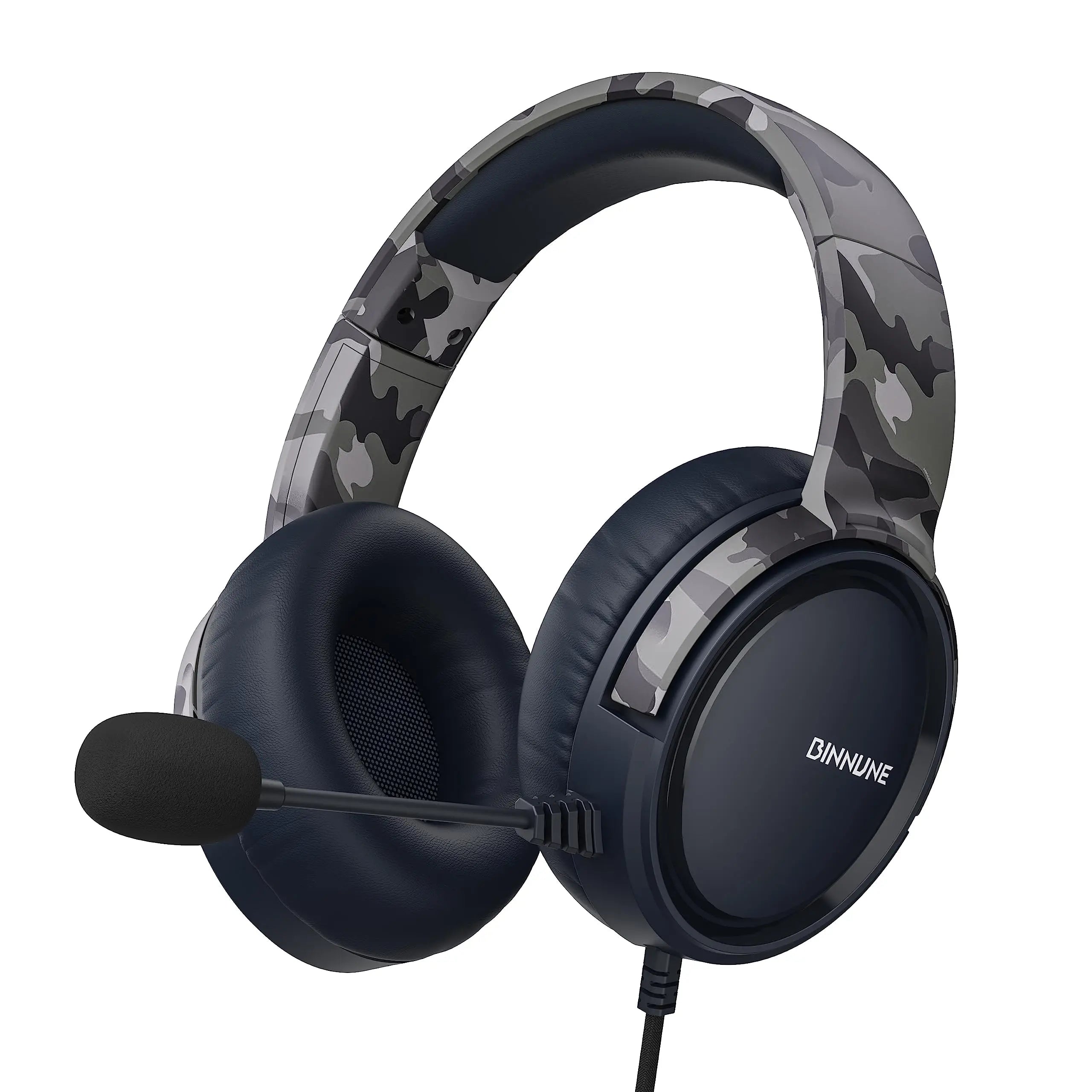 BINNUNE Gaming Headset with Microphone, Wired Gaming Headphones for PS5 PS4 Xbox Series X|S Xbox One PC Nintendo Switch, Noise Cancelling, Stereo Sound