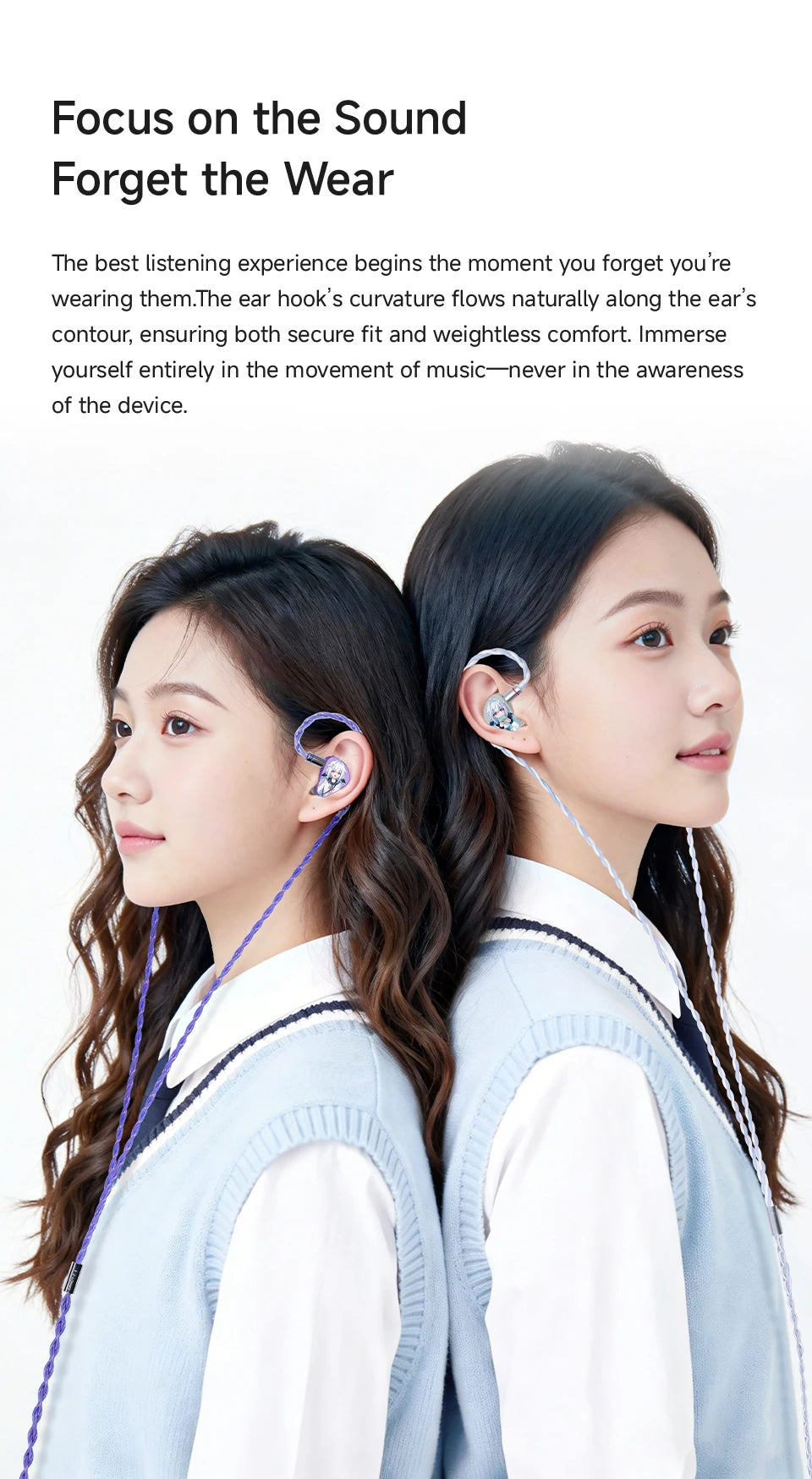 CVJ NOZOMI In-Ear Earphones 2DD+1PD New Planar 3 Unit HIFI Earbuds Interchangeable Panel Nozzle (Anime Collaboration)