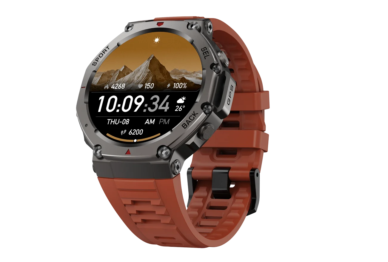 New Rugged GPS DM58 Smart Watch 500mAh Battery 170 Sport Modes 5ATM Waterproof Bt Call AMOLED Display Fitness Outdoor