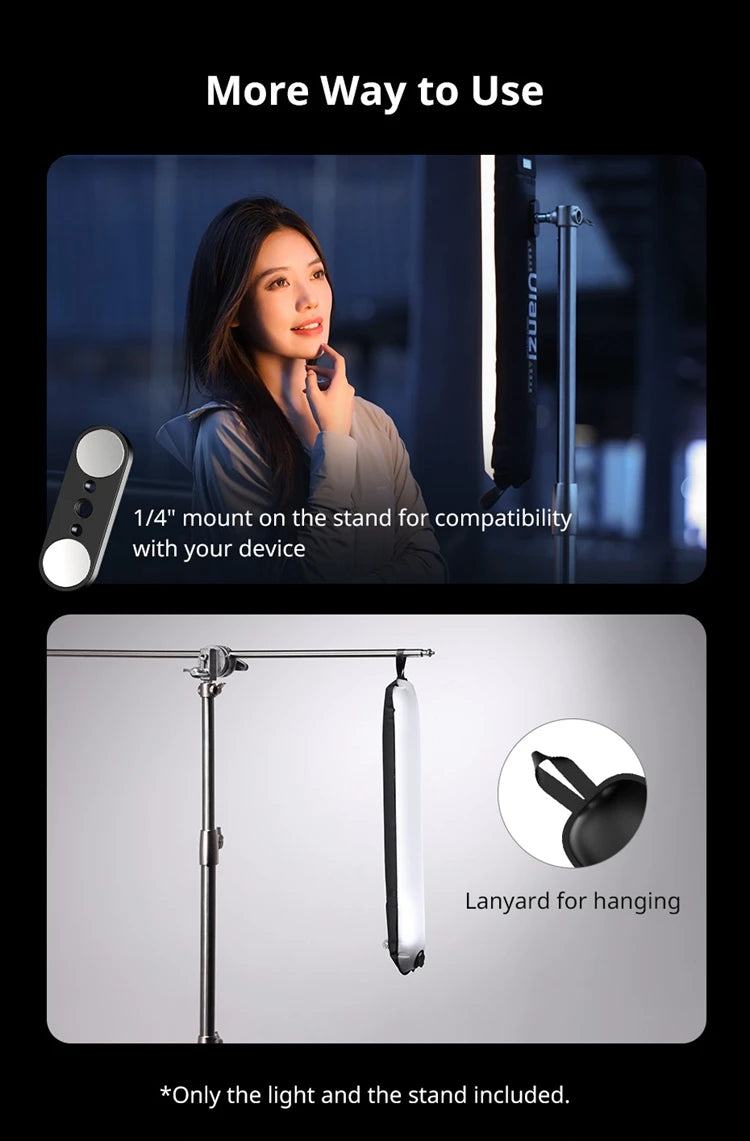 Ulanzi UA12 12W Bi-Color Magnetic Portable Air Tube Light 2700K-6500K Waterproof Foldable 18WH Lamp for Live Photography Shooting