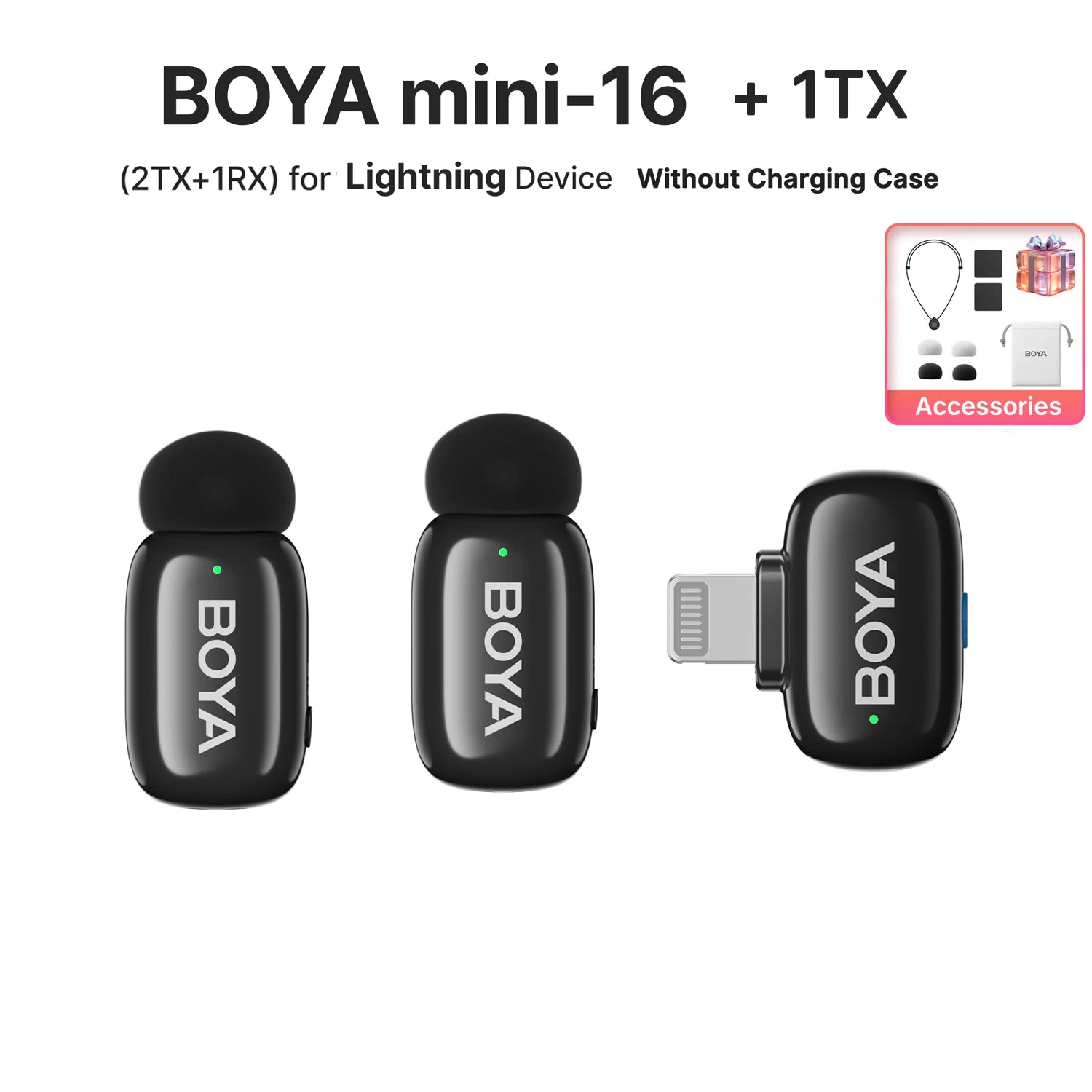 BOYA BOYA mini Wireless Lavalier Microphone for iPhone 15/16 Android USB-C Devices Noise Reduction for Video Recording Streaming