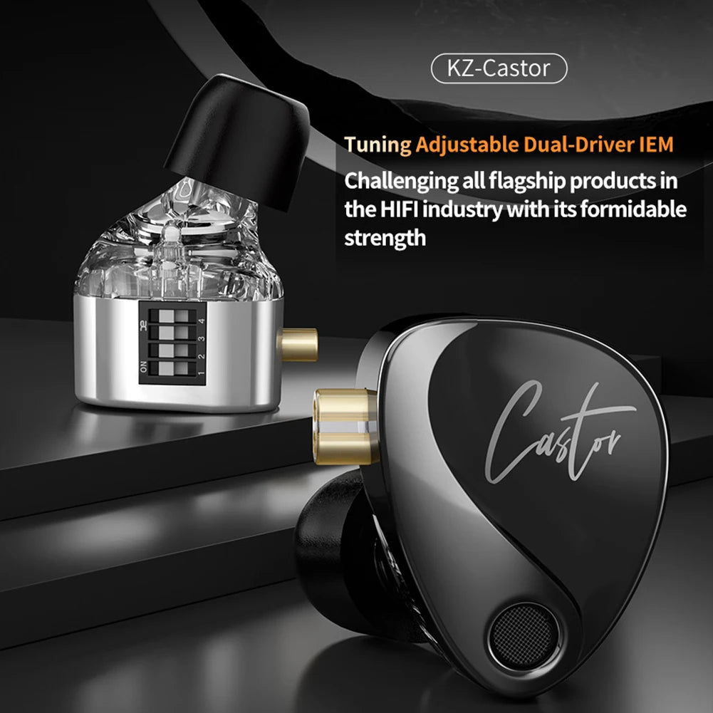 Wired Earbuds Monitor Headphone Noise Isolating 2 Dynamic Tunable Balanced Armature Earphones with Mic Cancelling Earbuds