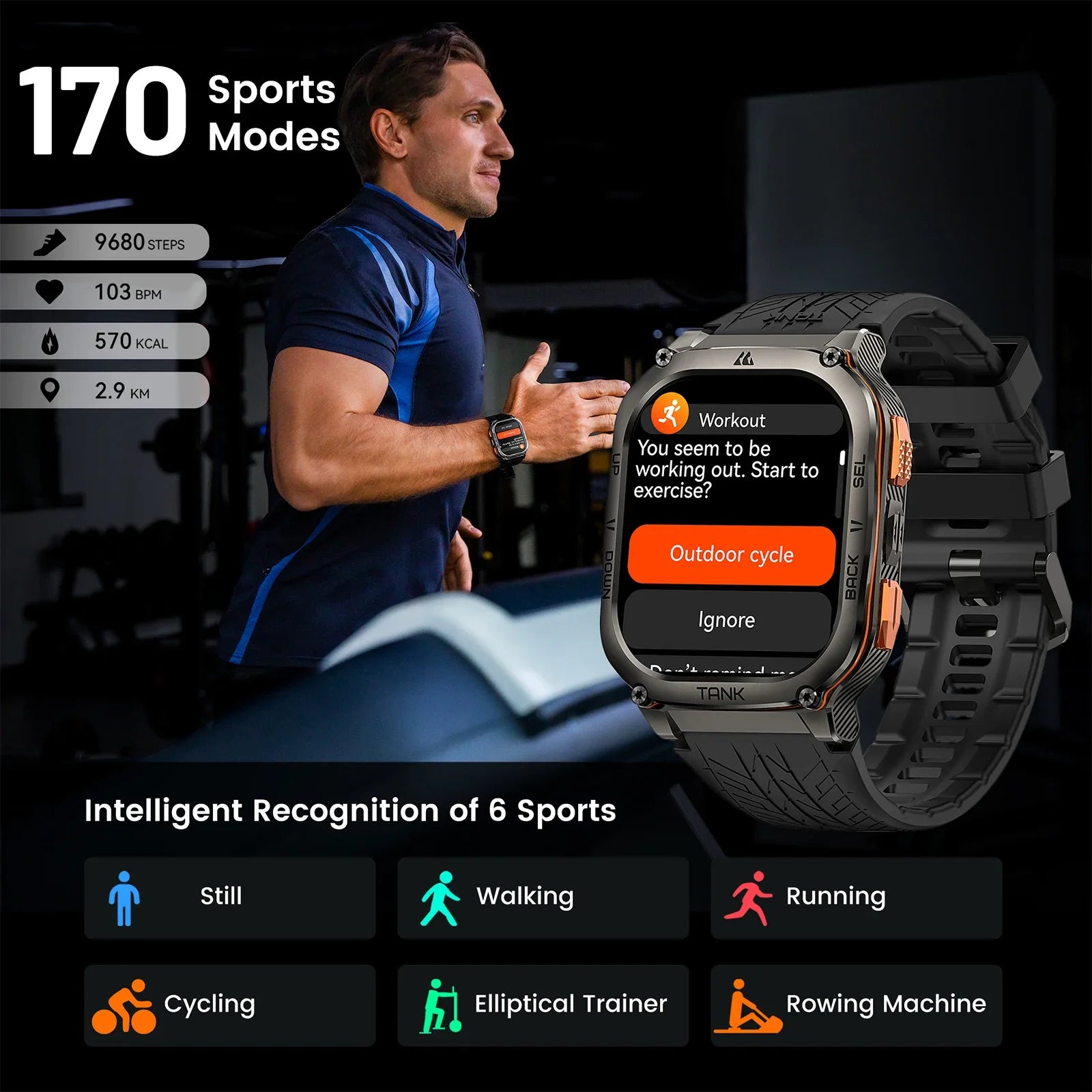 2025 KOSPET TANK M3 Ultra GPS Smart Watch for Men Stainless Steel 50M IP69K Waterproof 24/7 Health Monitor for Android iOS