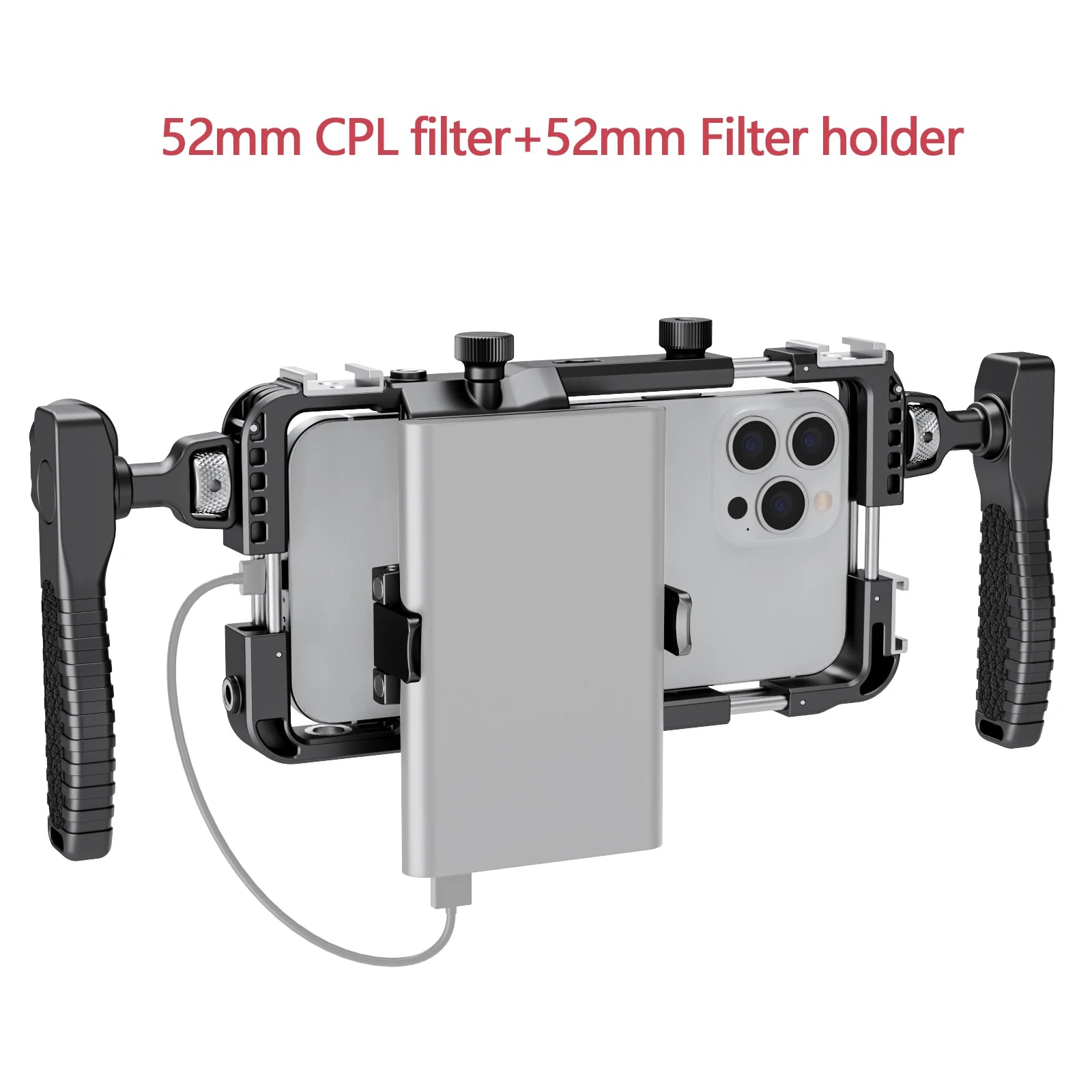 Ultra Light Phone Cage with Bluetooth 3 Cold Shoe Mounts Telescopic 58-85mm Compatible with iPhone Samsung Huawei for Vlog Video