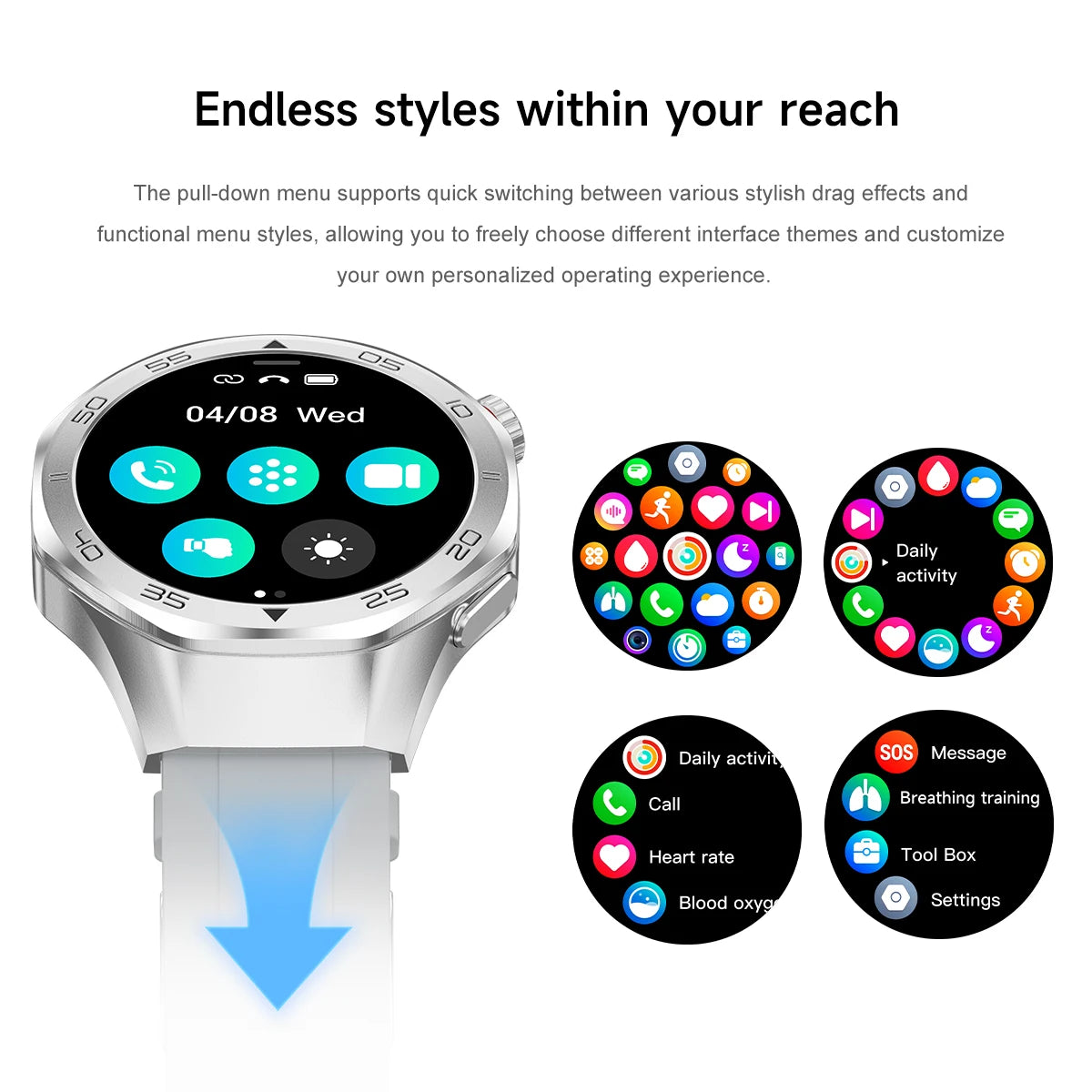 2026 New Luxury GPS Smart Watch Men Compass Altimeter 3ATM Waterproof Health Monitor Bluetooth Call Business Sports Smartwatch