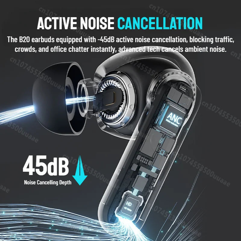 Zombies Cat Alloy ANC Headphones Bluetooth 6.0 -45dB Active Noise Cancellation Earbuds Powerful Deep Bass TWS Wireless Earphones