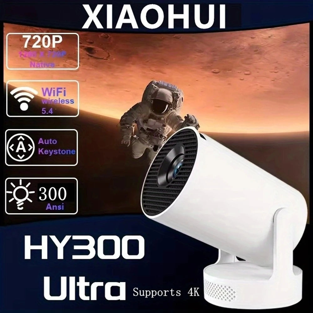 HY300 Ultra Short Throw Android 11 Projector 300 ANSI Wifi6 Bluetooth 5.4 1280*720P High Definition Home Cinema Outdoor Travel Projector