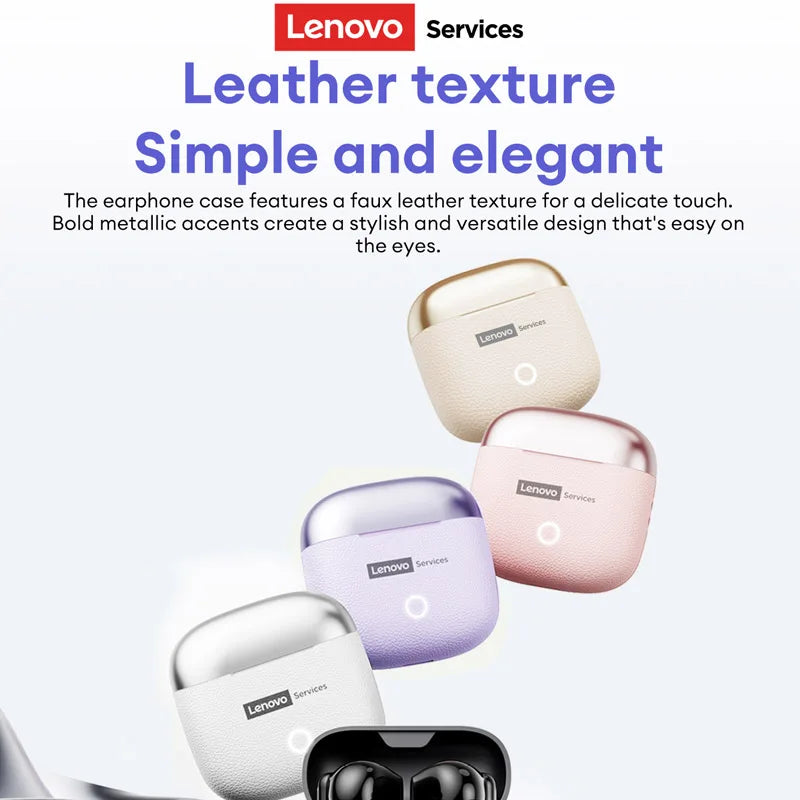 Lenovo Original Wireless Earphones Bluetooth 6.0 Long Battery Life Music Gaming Headphones HiFi Stereo Sound HD Call IP54 Earbud