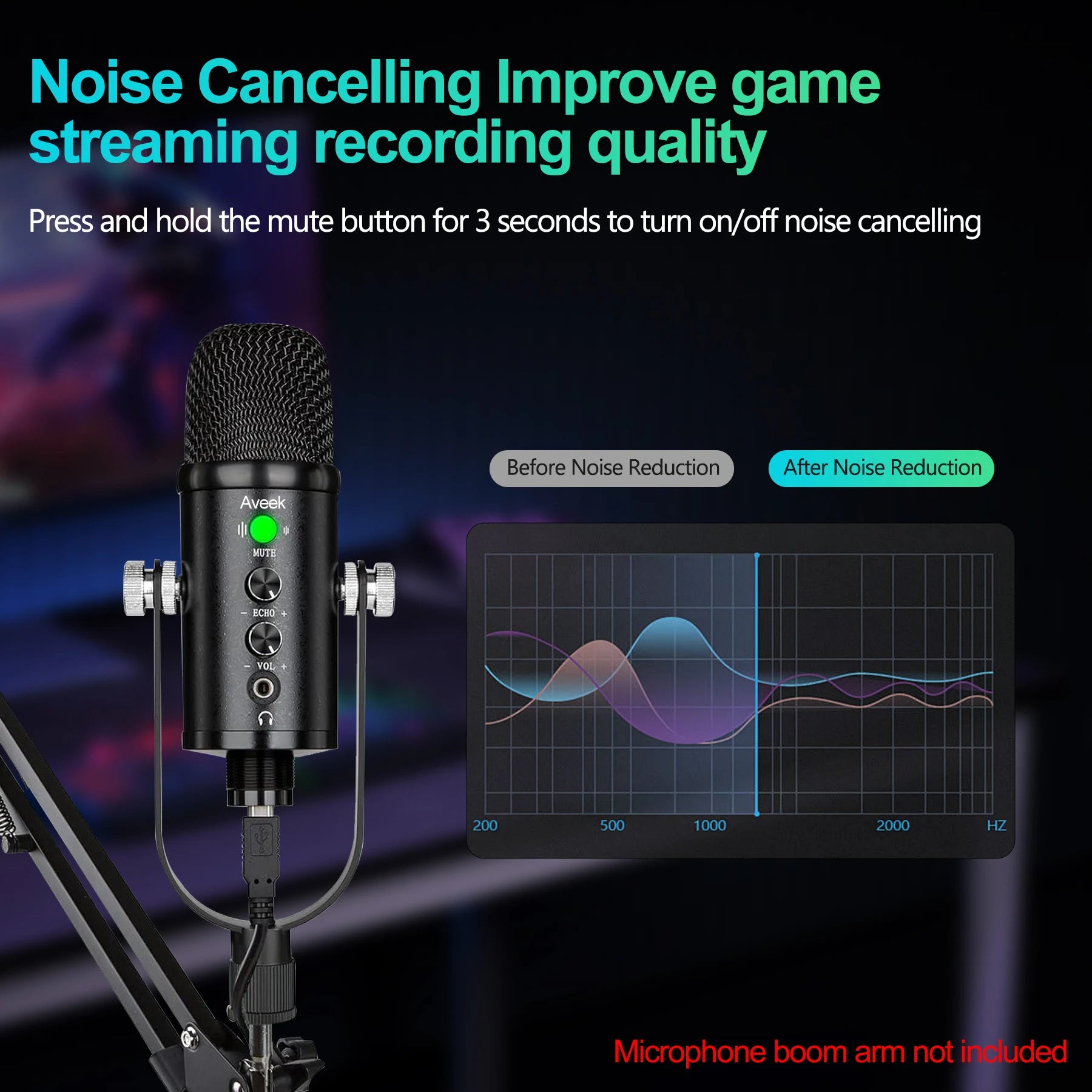 Mercase USB Condenser Microphone – Plug & Play Cardioid Mic with Mute Button for PC, Phone, PS4 & PS5, Recording & Streaming.