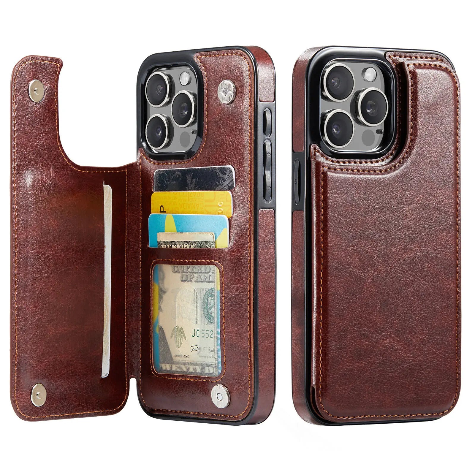 WeFor PU Leather Flip Wallet Case for iPhone X–16
