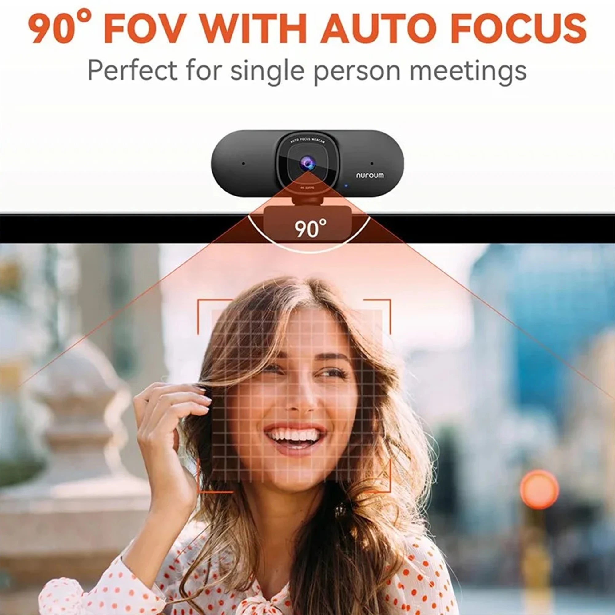 Nuroum 4K USB Webcam with Dual Microphones
