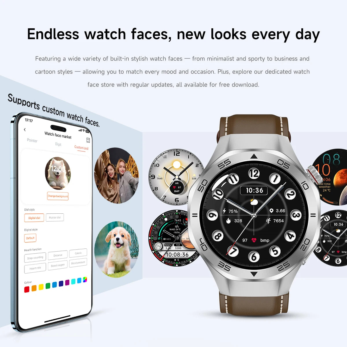 2026 New Luxury GPS Smart Watch Men Compass Altimeter 3ATM Waterproof Health Monitor Bluetooth Call Business Sports Smartwatch
