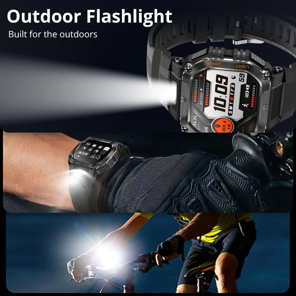2025 COLMI P85 Smart Watch Men Bluetooth Call Outdoor Rugged Smartwatch 3ATM IP68 Waterproof Flashlight Sports Fitness Watches