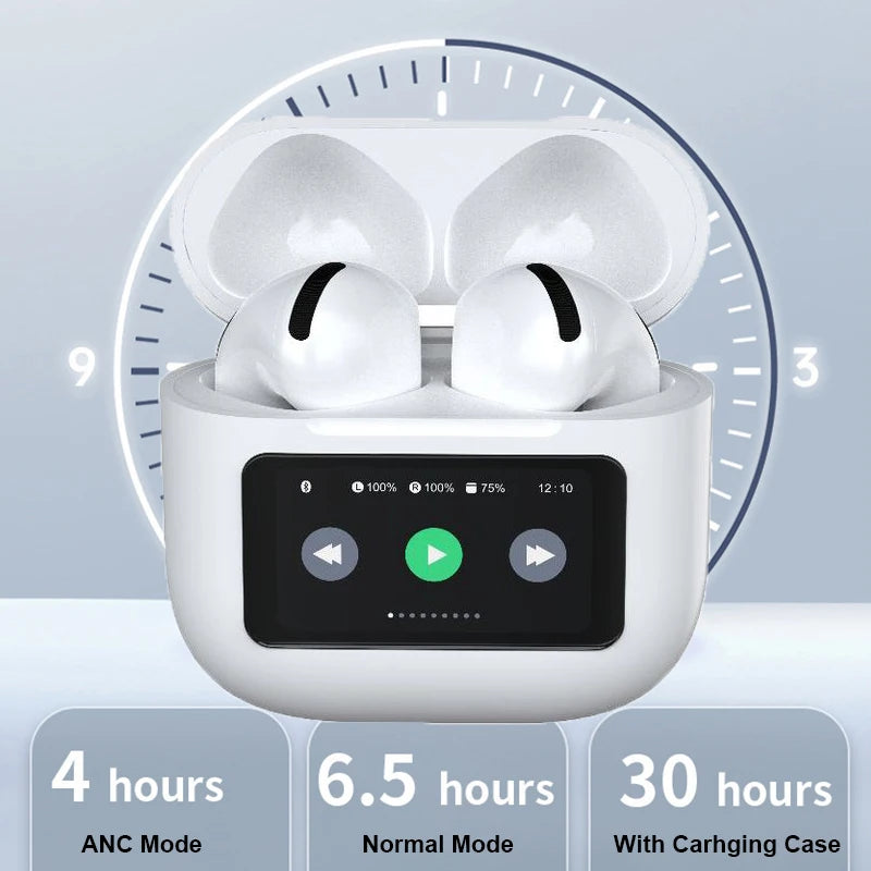 Newest ANC Bluetooth Earphones Wireless Headphones App Noise-canceling Call Headphones Waterproof Gaming Touch Screen Headset
