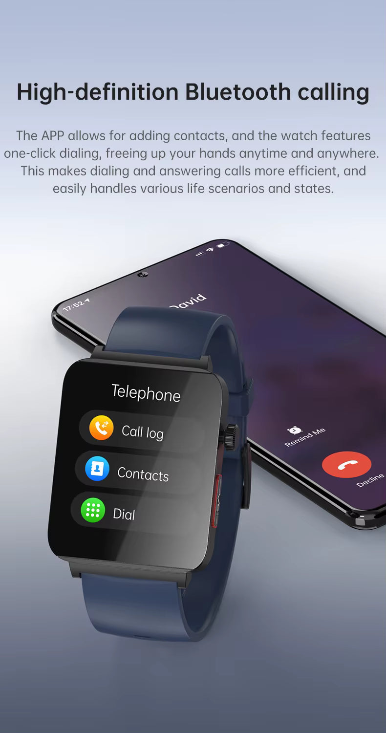 KS03 PRO Health Smart Watch For Men Women Bluetooth Calling Fitness Tracker Smartwatch E/C/G Test Outdoor 1.96" Large Screen SOS