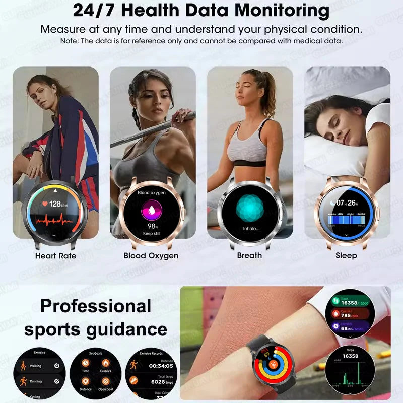 2025 New 1.32inch AMOLED Smart Watch Women GPS Trajectory Heart Rate Bluetooth Call Always Display Lady Smartwatches Men For IOS