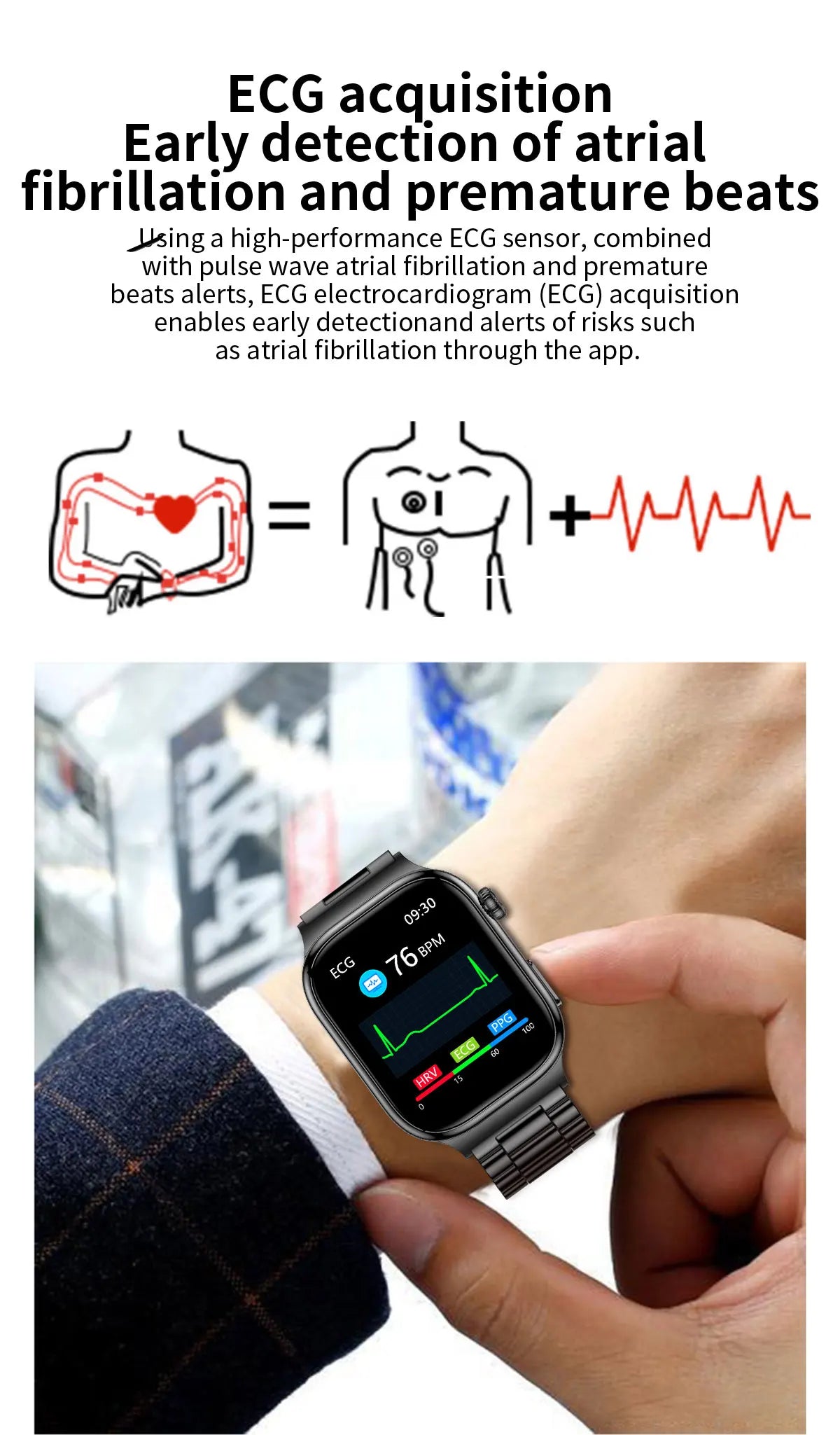 2026New Smart Watch Men Women AI Human Health diagnosis ECG+HRV Blood Pressure Uric acid Blood lipid Bluetooth Call Smartwatch