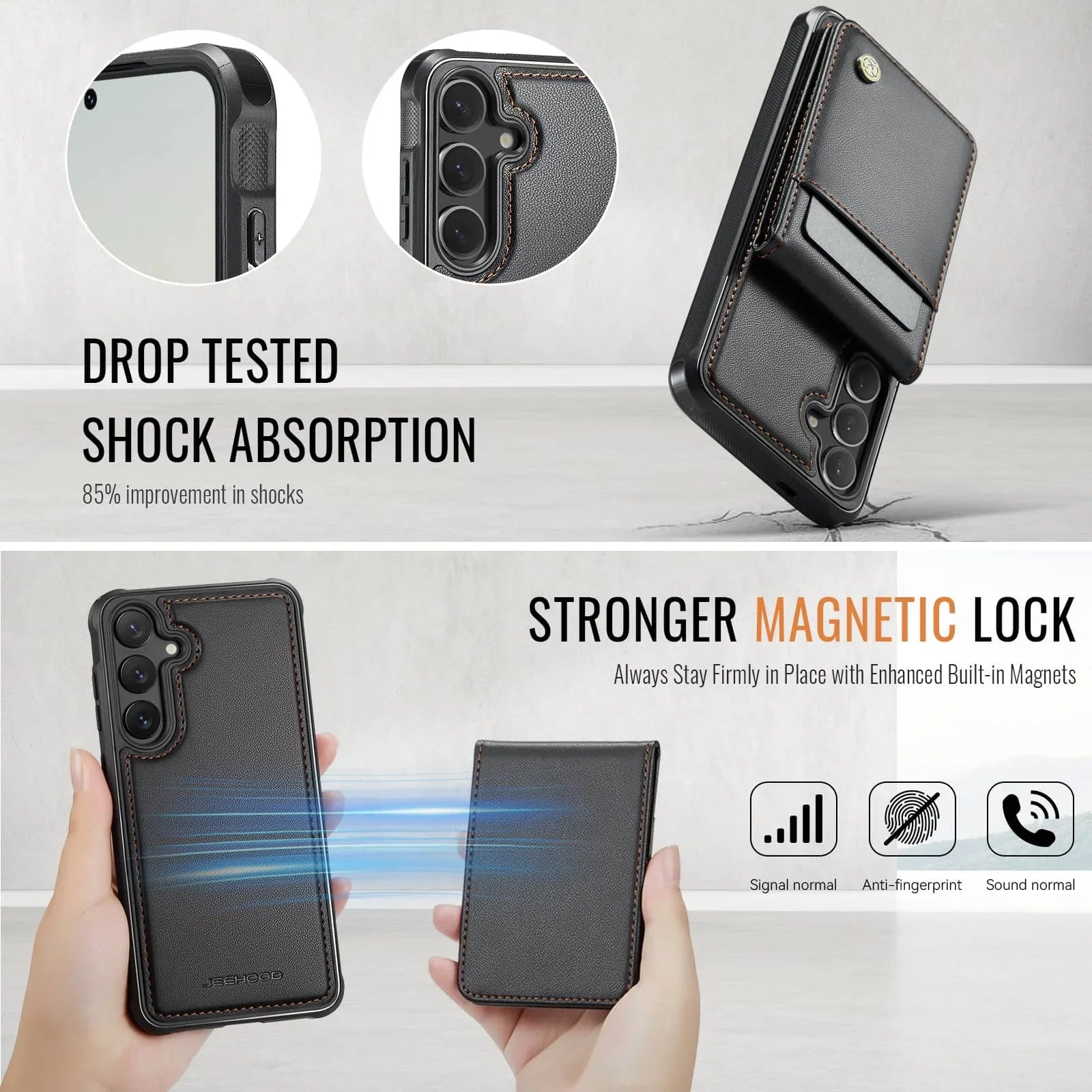 WeFor Magnetic Leather Wallet Case for Samsung Galaxy S24–S25