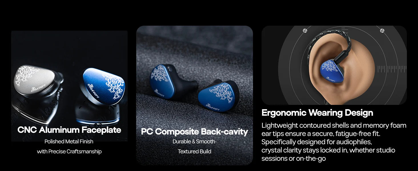 Linsoul Kiwi Ears Cadenza II IEM 10mm Titanium DD with KARS 2.0 Premium Construction Hifi Earphones & High-Quality Cable