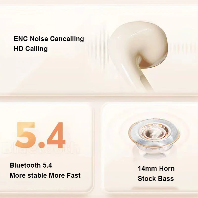 For Xiaomi Lenovo Bluetooth Earphone Wireless Headphone HiFi Stereo Headset HD-calling Noise Cancelling Earbud AIR-J87 Handsfree