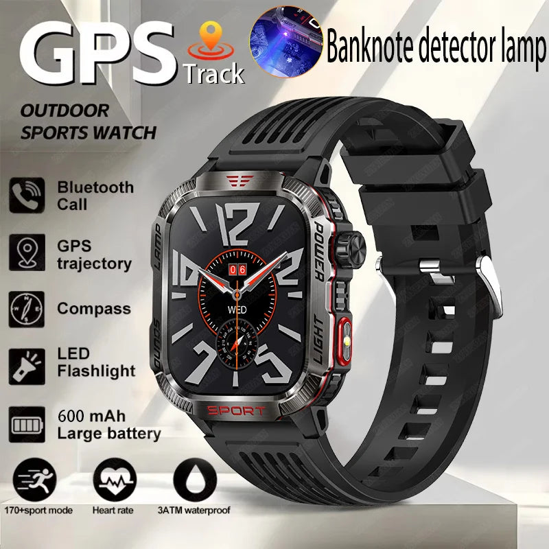 2026 Military Smart Watch with GPS Compass Waterproof Bluetooth Call Functionality And GPS Sport Tracker for Outdoor Activities