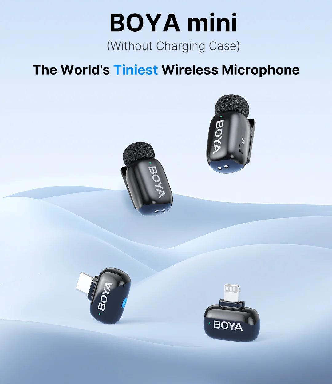 BOYA BOYA mini Wireless Lavalier Microphone for iPhone 15/16 Android USB-C Devices Noise Reduction for Video Recording Streaming