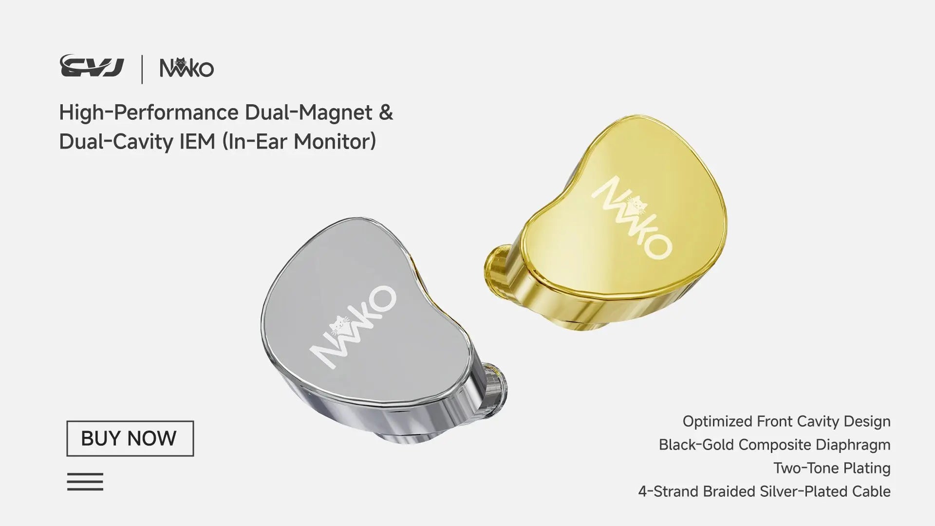 CVJ NOZOMI In-Ear Earphones 2DD+1PD New Planar 3 Unit HIFI Earbuds Interchangeable Panel Nozzle (Anime Collaboration)