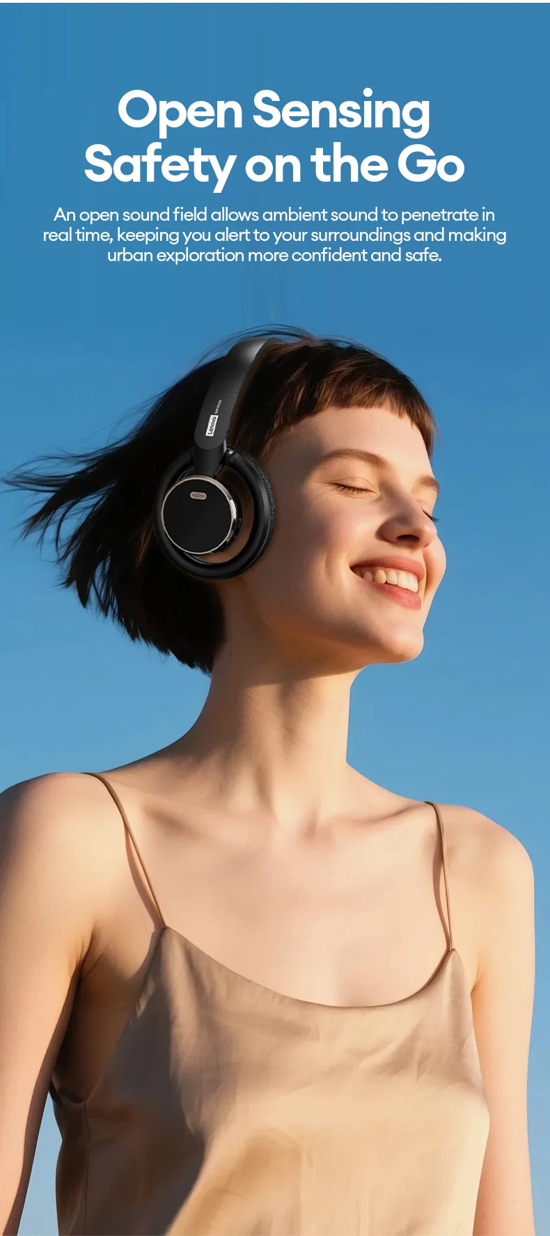 Original Lenovo LS116 Open-Ear Bluetooth 6.0 Earphone Wireless Stereo Headphones Gaming & Sports Foldable Long Battery Mic Gifts
