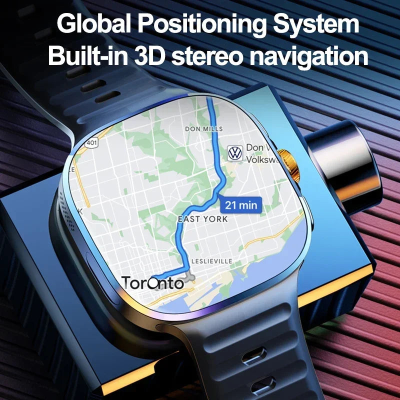 4G/5G Smartwatch 2.4 Inch HD AMOLED Screen 190° Rotary Camera GPS WiFi Android 10.0 Smart Watch with Heart Rate & Sleep Tracker
