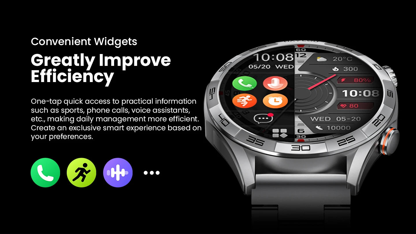 HAYLOU Solar 5 Smartwatch with 1.58'' AMOLED Display 60Hz Refresh Rate 24H Health Monitoring Voice Calling Sports Modes for Men Black/Silver