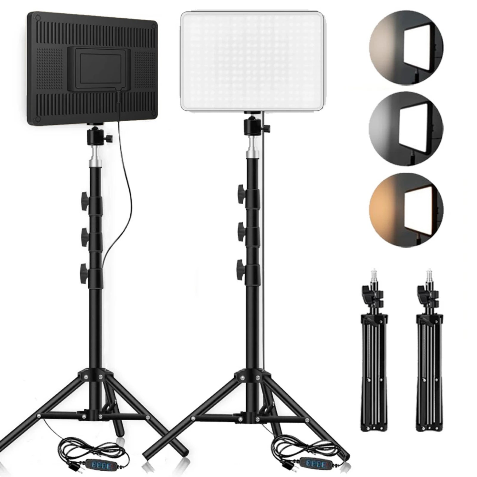 LED Video Conference Lighting with Tripod Bi-Color Selfie Light for Photo Studio Live Streaming TikTok Zoom Eye-catching Photo Studio Lamp