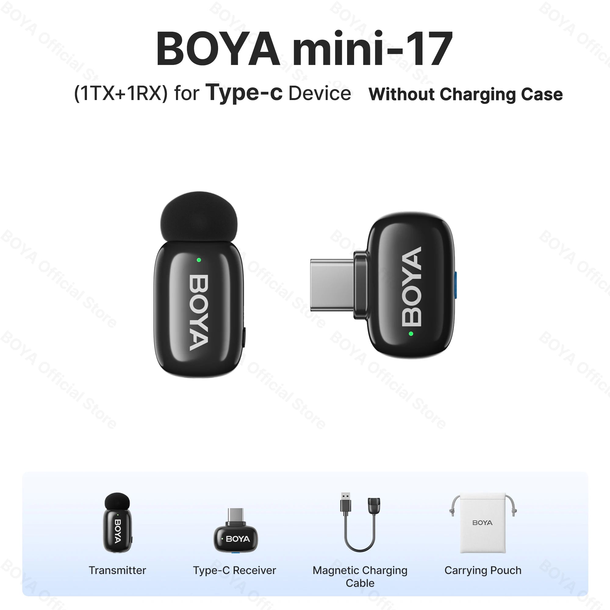 BOYA BOYA mini Wireless Lavalier Microphone for iPhone 15/16 Android USB-C Devices Noise Reduction for Video Recording Streaming