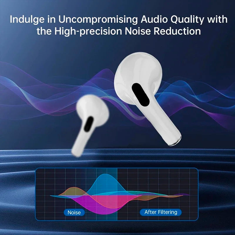 UYUXIO BT 5.4 Wireless Earphone ANC ENC Earbuds with LCD Screen High Sound Quality Headphonew with Noise Cancelling Ear Buds