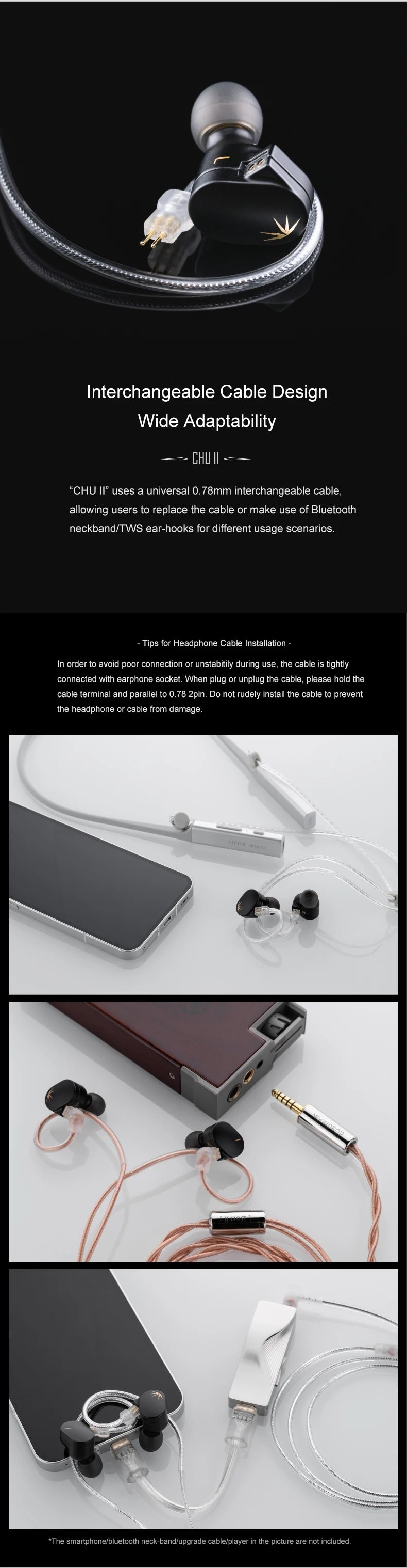 MOONDROP CHU II High Performance Dynamic Driver IEMs Earphones Interchangeable Cable in-Ear Hifi Headphone