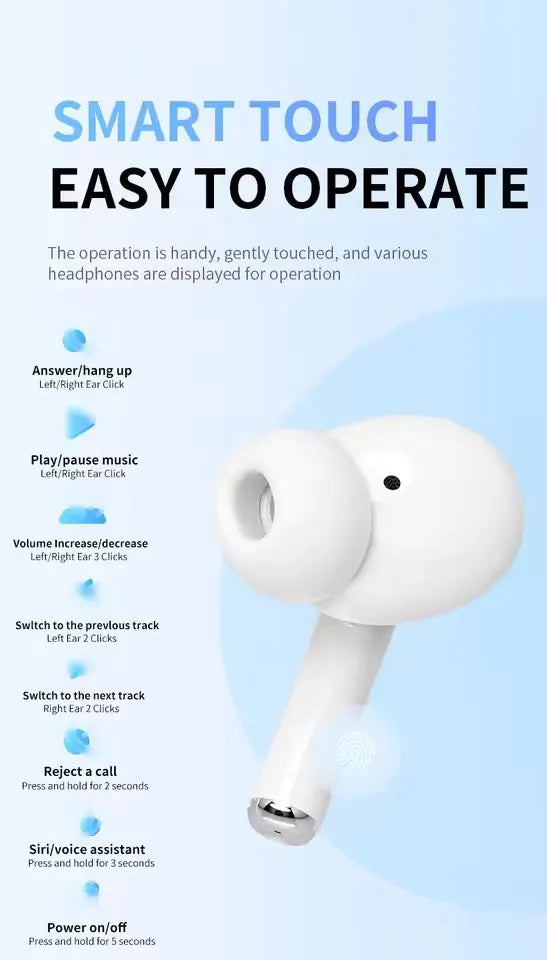 UEESFIT NEW A5 TWS Wireless Earphones Bluetooth 5.3 Sports Headphones HD Call HiFi Sound Headset Mini In-Ear Earbuds With Mic