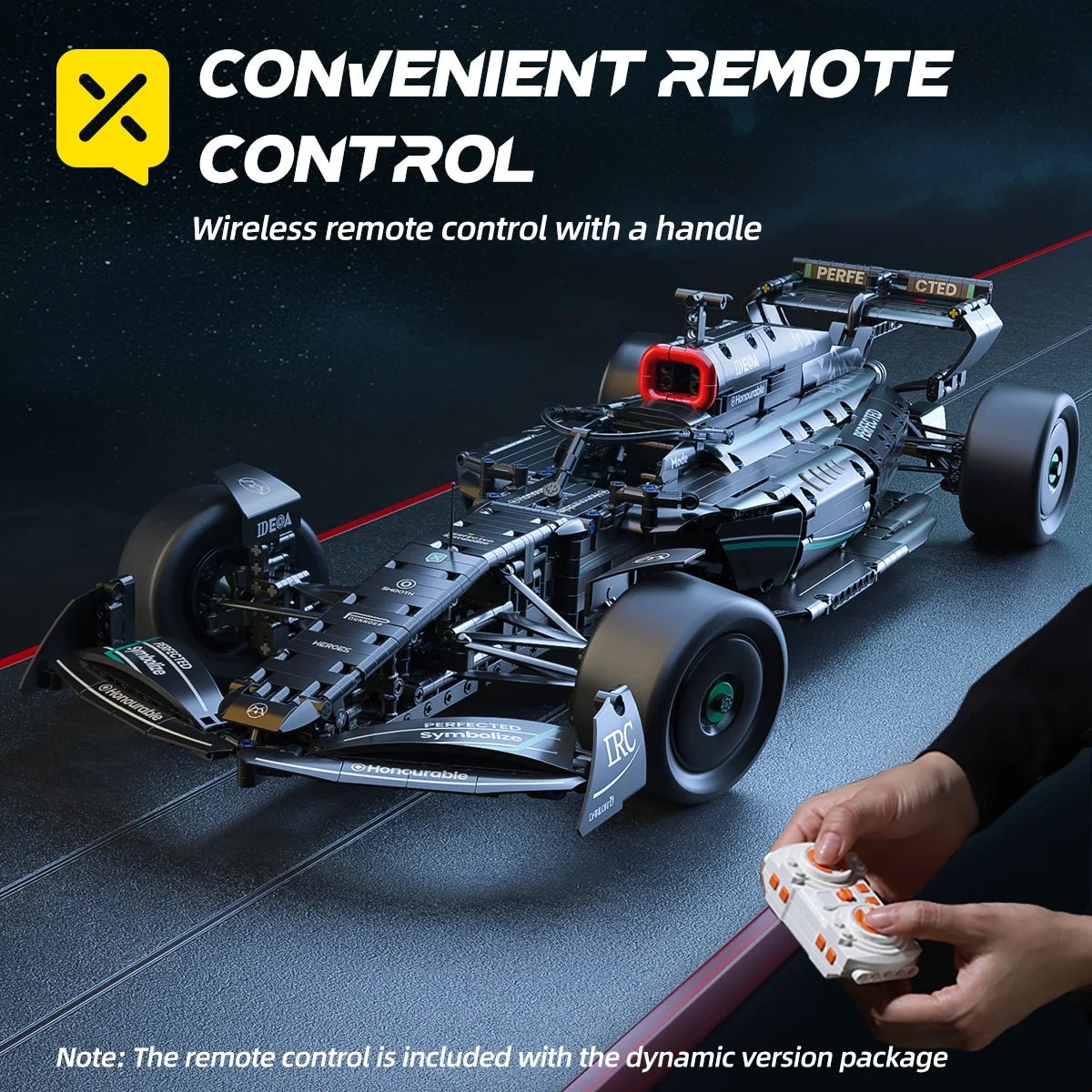 Kbox 1:8 Scale Black Gold F1 Racing Car Building Block Set