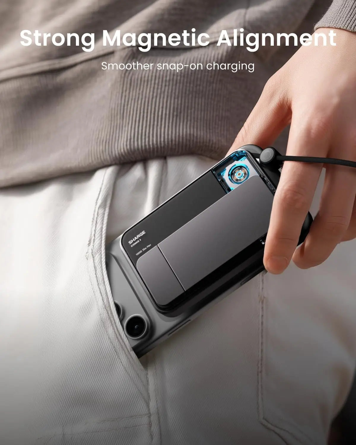 25W Magnetic Power Bank with Active Cooling – Wireless Portable Charger with Foldable Stand for iPhone 17/16 Series (White)