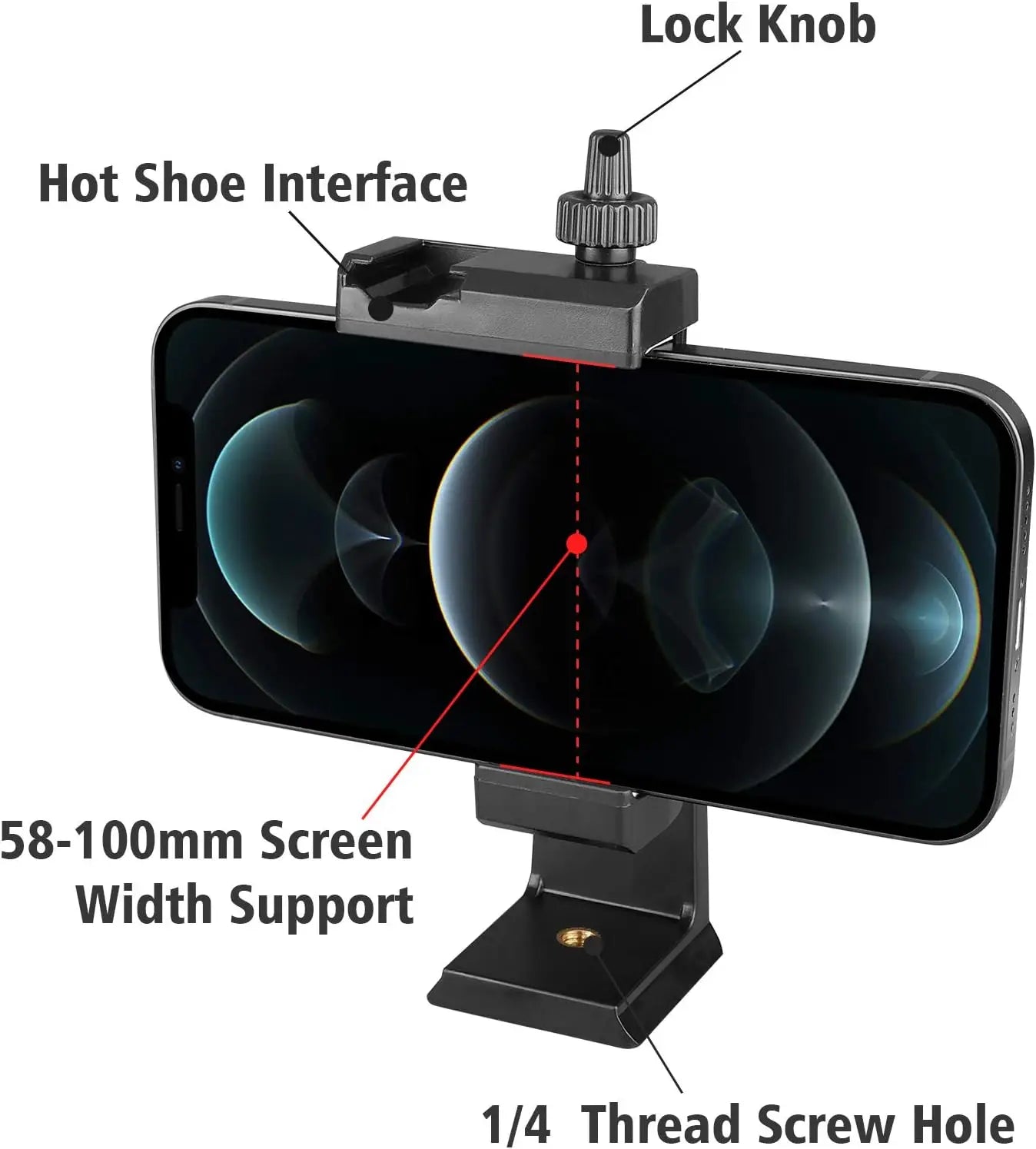 Ergonomic Vlogging Phone Holder with Cold Shoe Mount Handheld Stabilizer Grip Wrist Strap for Mic Light - Wireless Charging Compatible
